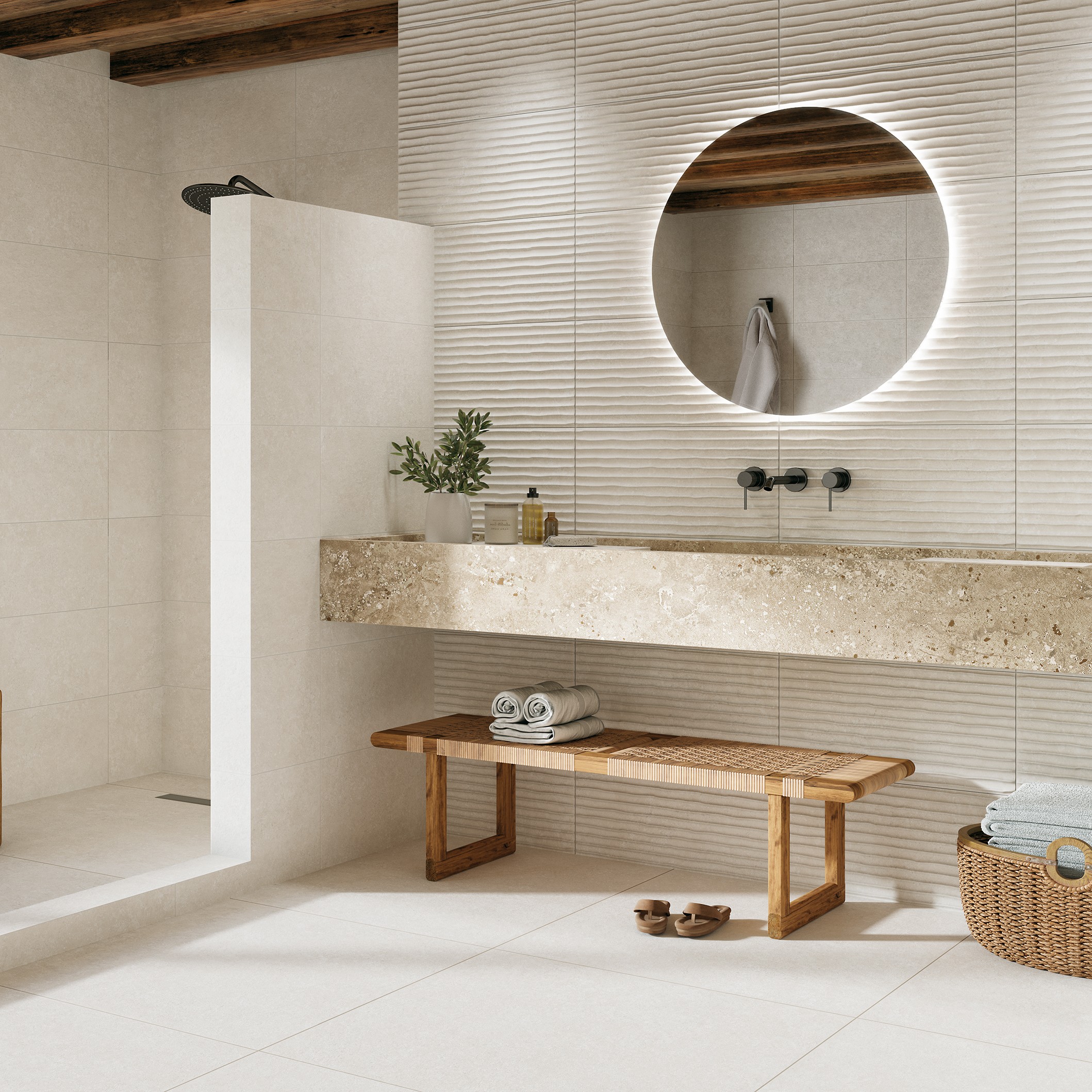 Ridefort Mink 30x60 en un baño